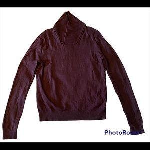 Banana Republic Shawl Collar Long Sleeve Burgandy Sweater - Men’s Medium